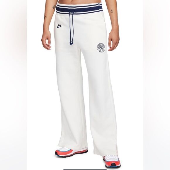 NWT Nike Women's Phoenix High Rise Exeter Pants Sail Women L(FQ6216-133)MSRP$80 - Picture 1 of 13